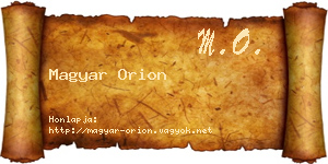 Magyar Orion névjegykártya